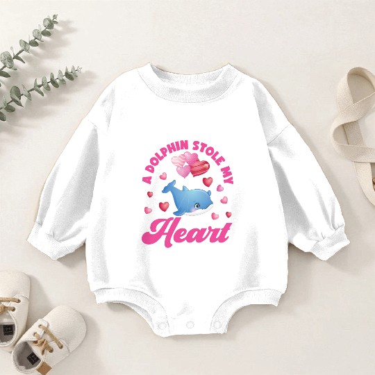 Dolphin Valentines Day A Dolphin Baby Romper Sweatshirts