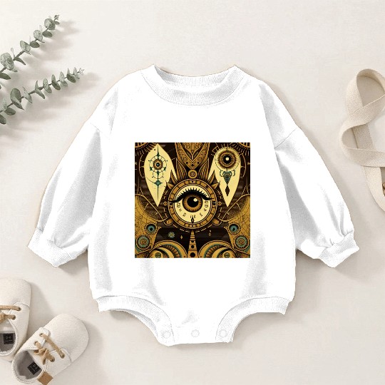 Abstract New Age 1920s Steampunk Design Baby Romper Sweatshirts