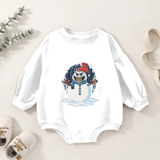 frosty snowman creepy Baby Romper Sweatshirts