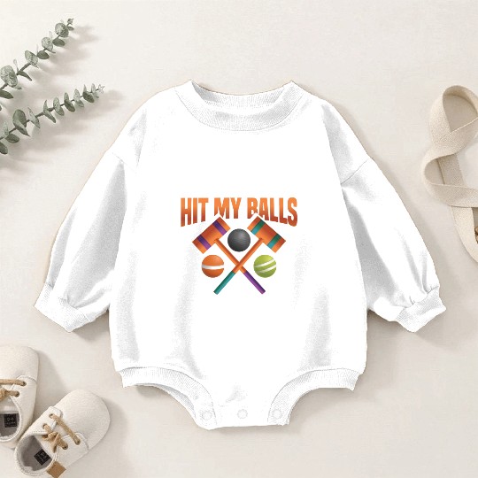 Croquet Mallet Croquet Club Croquet Player Croquet Baby Romper Sweatshirts