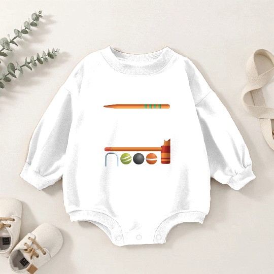 Croquet Mallet Croquet Club Croquet Player Croquet Baby Romper Sweatshirts