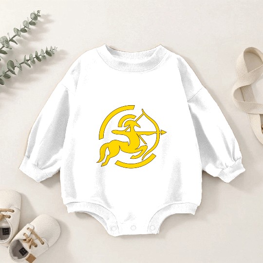 Zodiac Sagittarius Arc Icon Minimalistic Gold Baby Romper Sweatshirts