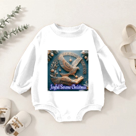 Joyful Serene Christmas. Baby Romper Sweatshirts