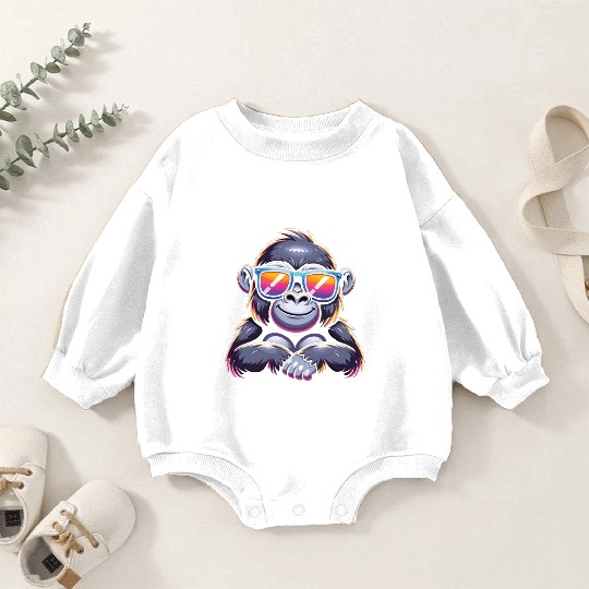 Gorilla With Sunglasses Baby Romper Sweatshirts