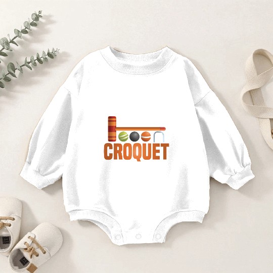 Croquet Mallet Croquet Club Croquet Player Croquet Baby Romper Sweatshirts