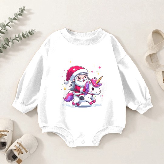 Santa Claus and Unicorn Baby Romper Sweatshirts