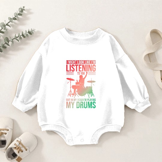 Drummer Baby Romper Sweatshirts with Unique Drums Graphic Perfect