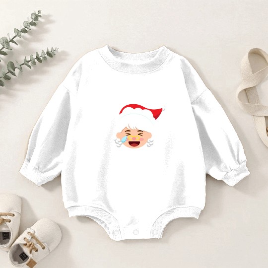 Mrs Claus Emoticons Cry Laughing Loud Christmasmrs Baby Romper Sweatshirts
