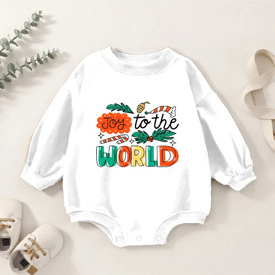 Christmas Joy to The World. Baby Romper Sweatshirts