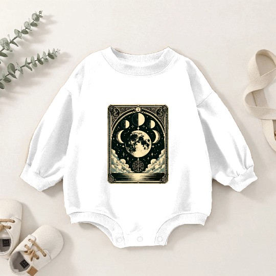 Tarot Card Vintage Moon Phase Astrology Tarot Baby Romper Sweatshirts