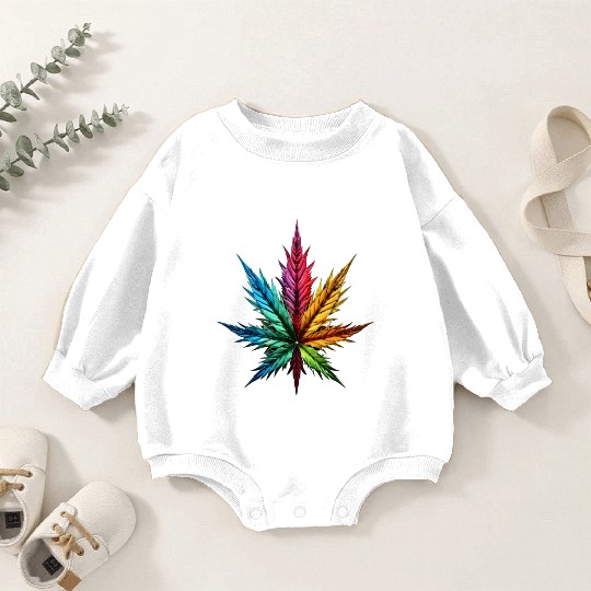 Spectrum Splendor: The Vivid Leaf Baby Romper Sweatshirts