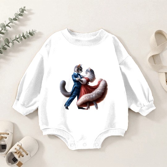 Twilight Dance of Cats Baby Romper Sweatshirts