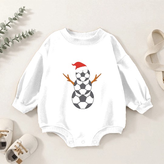 Soccer Snowman Christmas Time Winter Season Baby Romper Sweatshirts