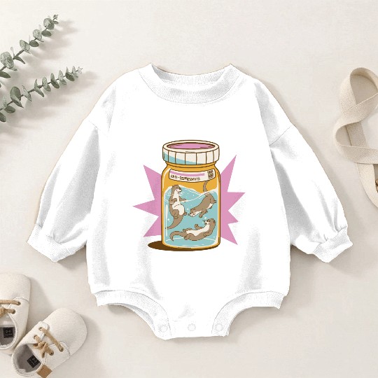 Joyful Otter Jar Baby Romper Sweatshirts
