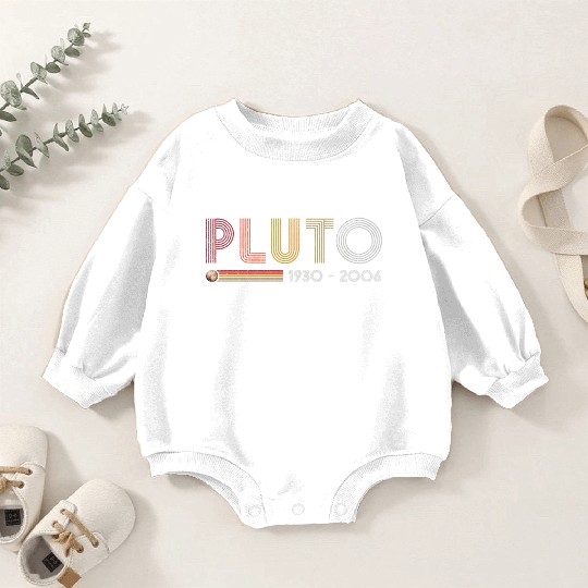 Pluto Never Forget Science and Astronomy Retro Baby Romper Sweatshirts