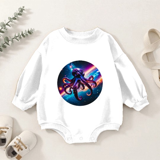 Space Octopus Baby Romper Sweatshirts