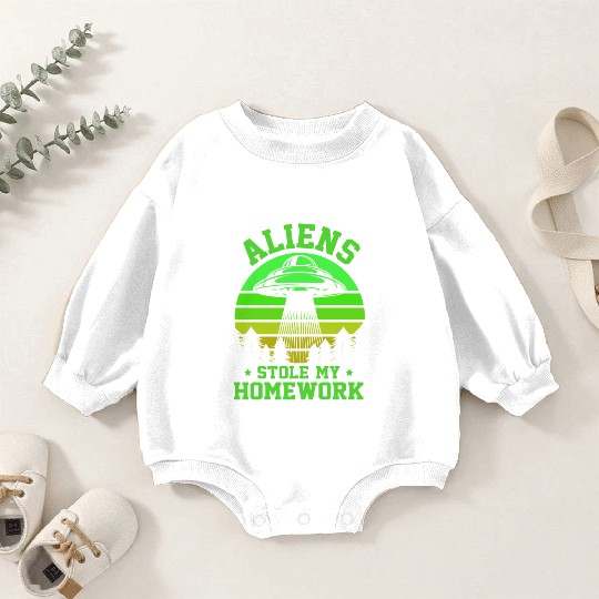 Alien, Aliens, UFO, UAP, Space Unknown Flight Baby Romper Sweatshirts
