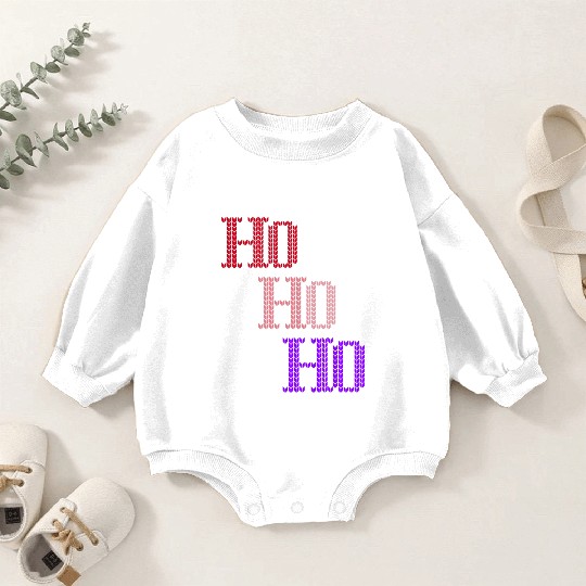 HO HO HO MERRY CHRISTMAS KNITTED STYLE Baby Romper Sweatshirts