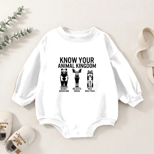 Jungle Baby Romper Sweatshirts, Know Your Animal Kingdom Bear Moose