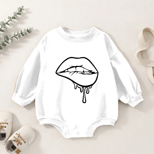 Biting Lip Hot melting lips Summer Baby Romper Sweatshirts Design