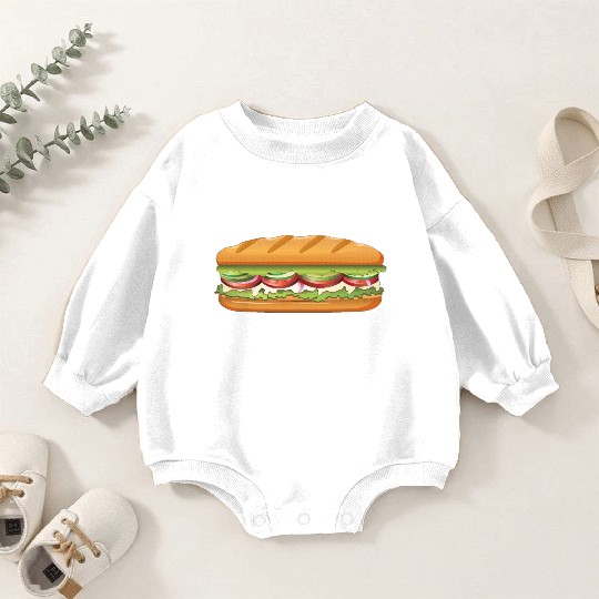 Subway Sandwich Design Baby Romper Sweatshirts