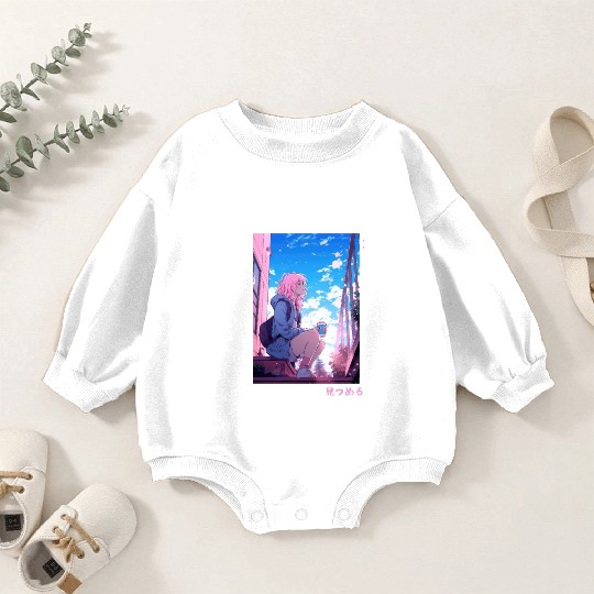 Japanese Aesthetic Kawaii Coffee Lover Anime Girl Baby Romper Sweatshirts