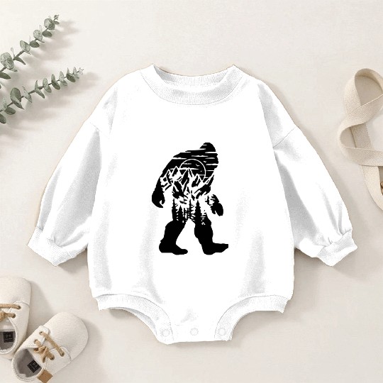 Mountain Wolf Howling Silhouette Baby Romper Sweatshirts