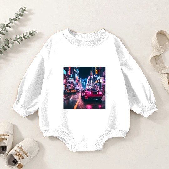 Vaporwave Tokyo Baby Romper Sweatshirts
