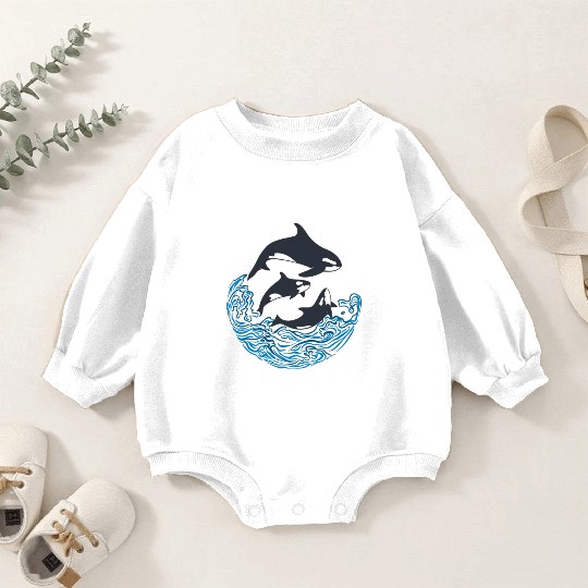 Sea Panda Orca Wild Panda Bamboo Baby Romper Sweatshirts