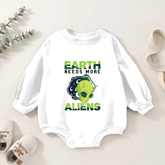 Alien, Aliens, UFO, UAP, Space Unknown Flight Baby Romper Sweatshirts