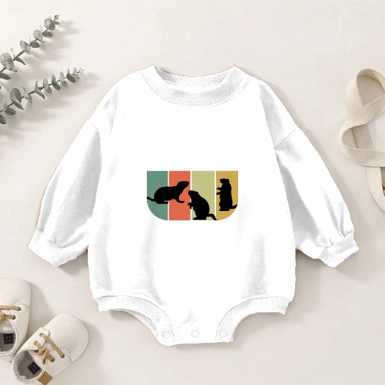Groundhogs Retro Vintage Happy Groundhog Day Baby Romper Sweatshirts