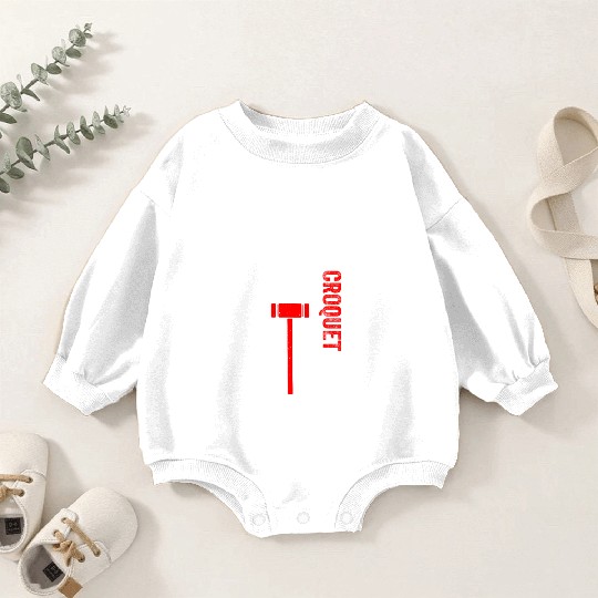 Croquet US Flag Croquet Player Baby Romper Sweatshirts
