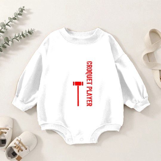 Croquet Player US Flag Croquet Player Baby Romper Sweatshirts