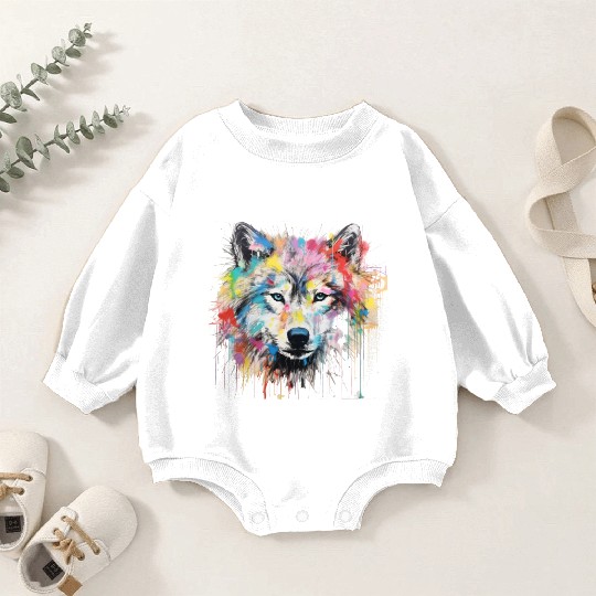 Grafitti Wolf Baby Romper Sweatshirts