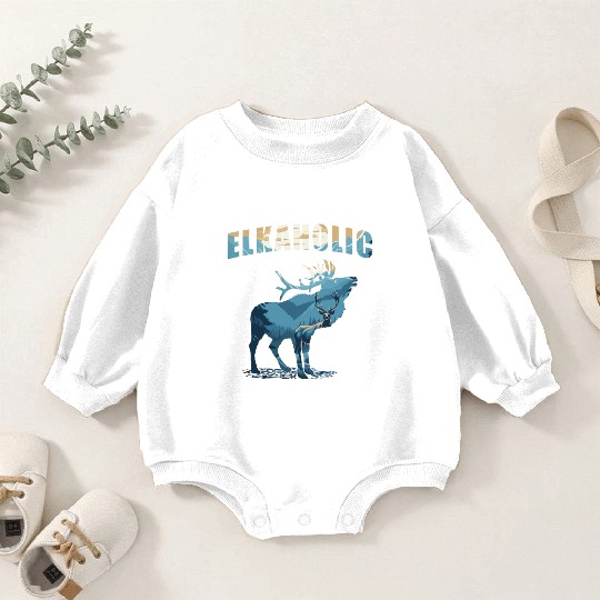 Elk Hunting Elkaholic Hunters Baby Romper Sweatshirts