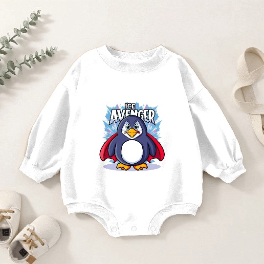Superhero Penguin: The Ice Avenger Baby Romper Sweatshirts