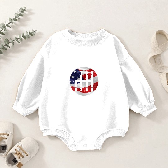 American Flag Muscle Car 6 Gears Knob Car Mechanic Baby Romper Sweatshirts