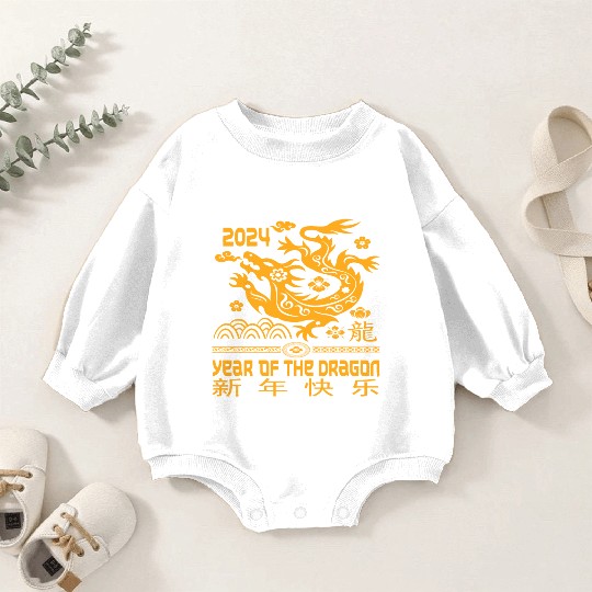 Zodiac Chinese New Year 2024 | Year Of The Dragon Baby Romper Sweatshirts