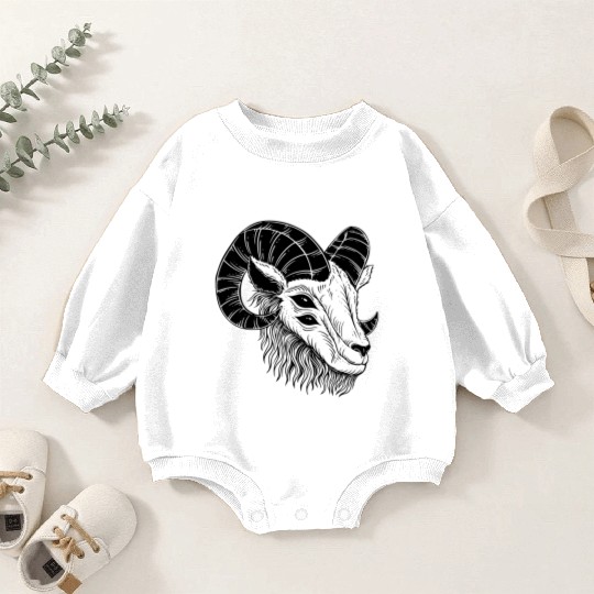Dark Devil Goat Horn Head Baby Romper Sweatshirts