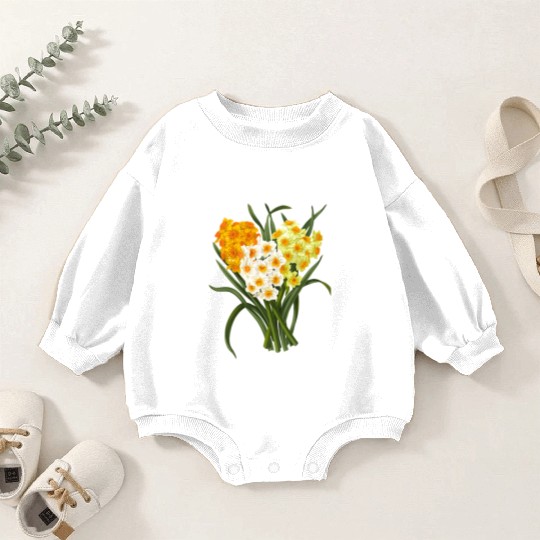 Daffodil Bunch Daffodils He Daffodil Baby Romper Sweatshirts