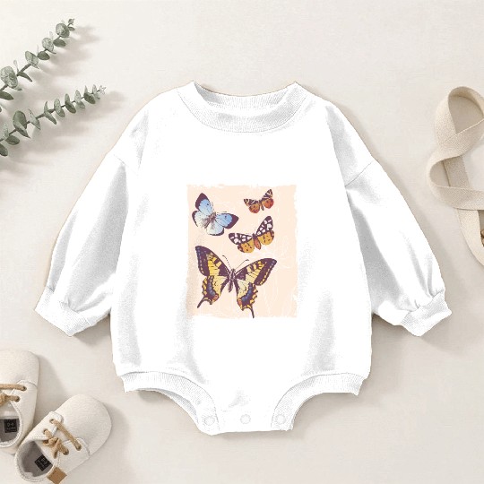 Butterfly Cotaggecore Naturecore Baby Romper Sweatshirts