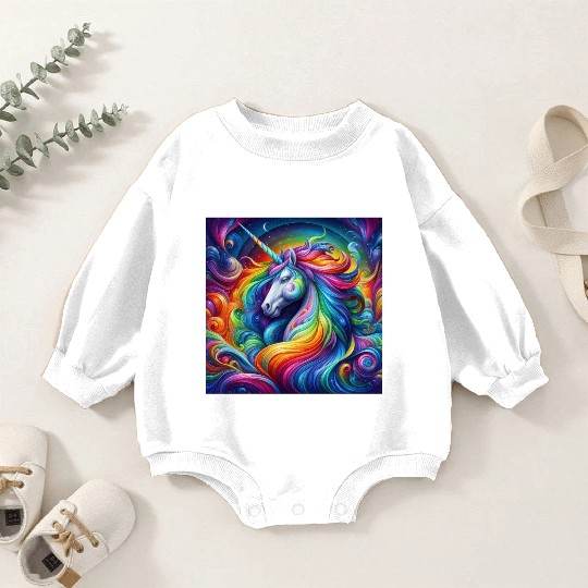 Unicorn rainbow Baby Romper Sweatshirts
