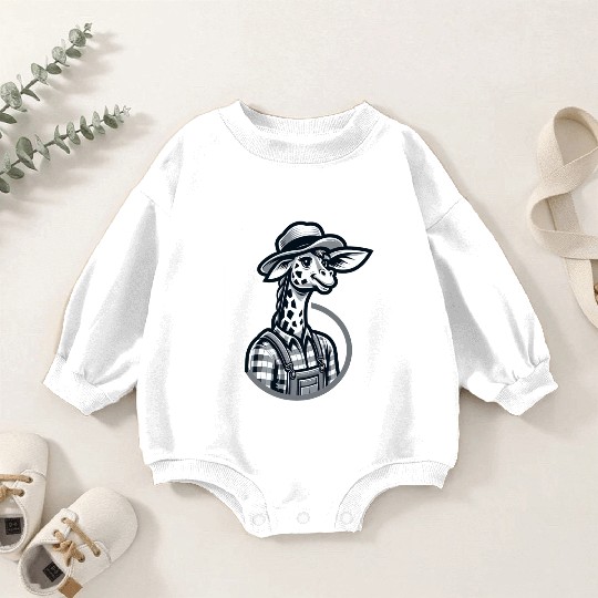 Cute Giraffe Farmer Baby Romper Sweatshirts