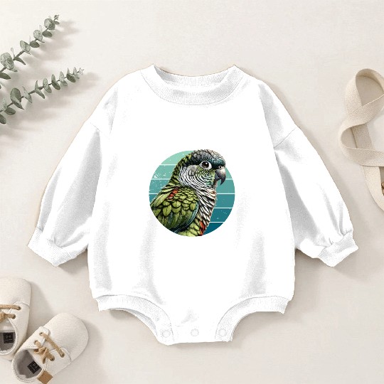 Green Cheeked Conure Art Cute Conure Baby Romper Sweatshirts