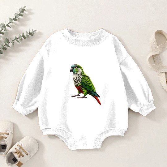 Green Cheeked Conure Drawing Conure Parrot Baby Romper Sweatshirts