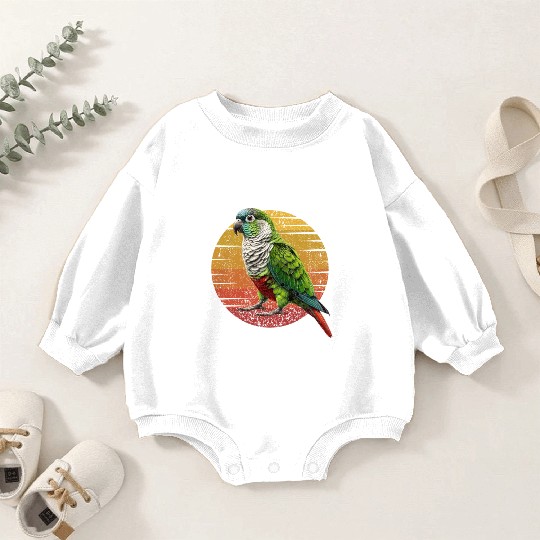 Green Cheeked Conure Funny Conure Parrot Baby Romper Sweatshirts
