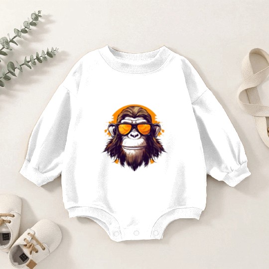Street Art Monkey Urban Rap Street Monkey Baby Romper Sweatshirts