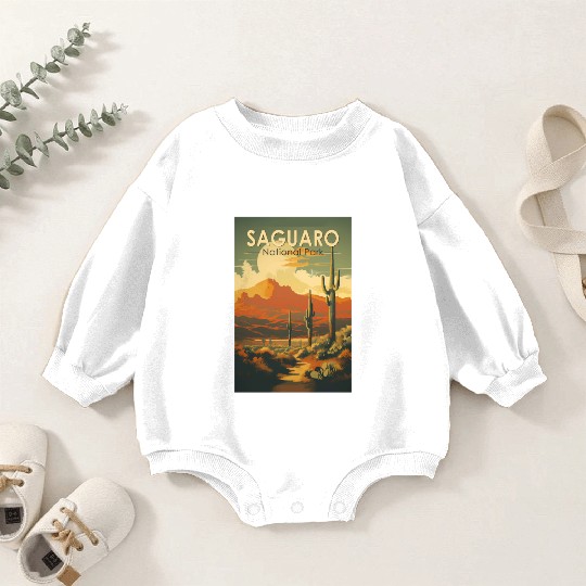 Saguaro National Park Giant Cactus Illustration Baby Romper Sweatshirts