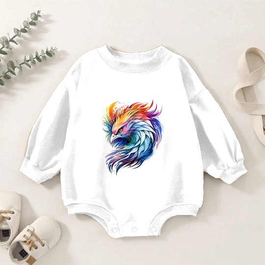 Cool Colorful Watercolor Phoenix Baby Romper Sweatshirts