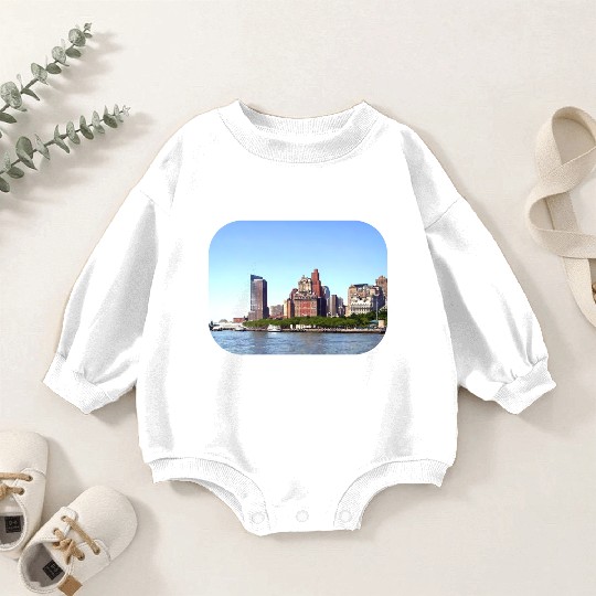 Manhattan NY - Manhattan Skyline on a Clear Day Baby Romper Sweatshirts